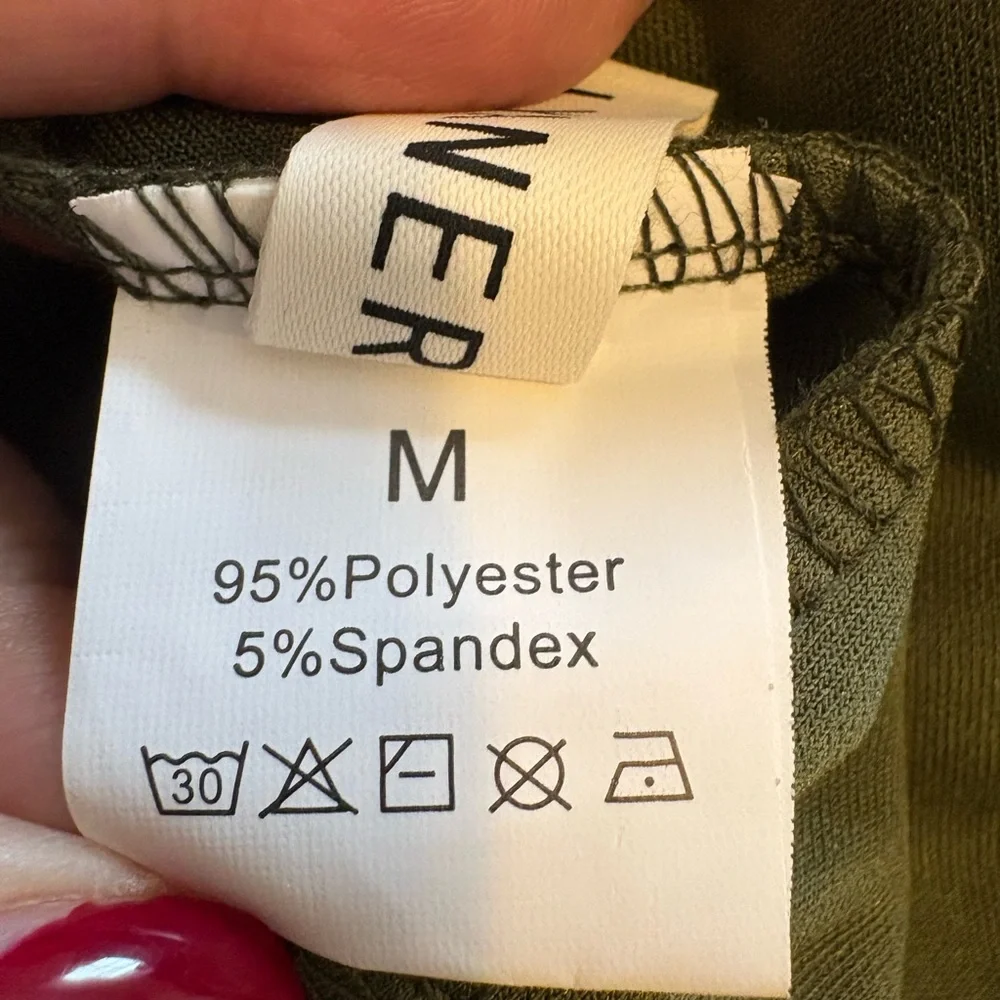 LYANER Olive Green Spaghetti Strap Midi Dress – Size Medium - Picture 4 of 4